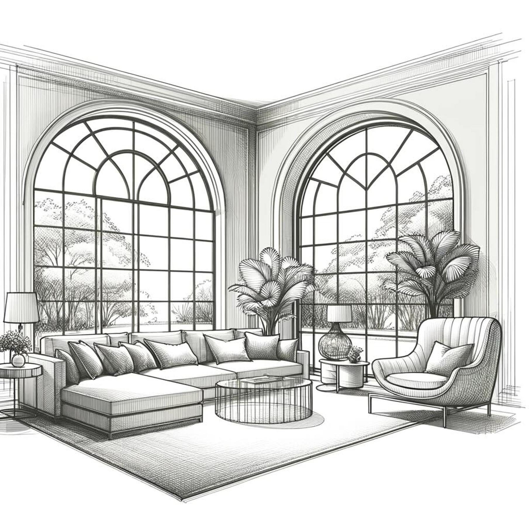 AI-generated living room design by Quick Dreamviz